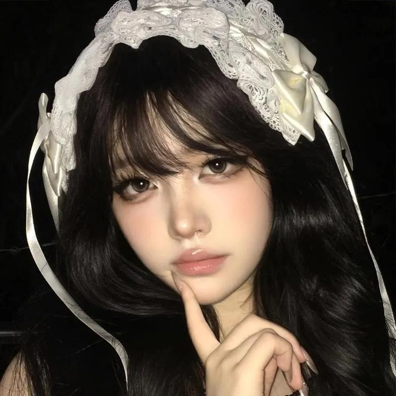 Lolita Headband Gift Lolita Hair Accessories Sweet Lace Hairband Coplay Photo Props Bowknot Ribbon Headwear Female