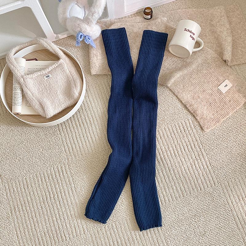 

Women S Yoga Thigh-High Leg Warmers Protection Socks Long Tube Leg Coverings Foot-Stretching Knee-Length Socks озеро синього кольору