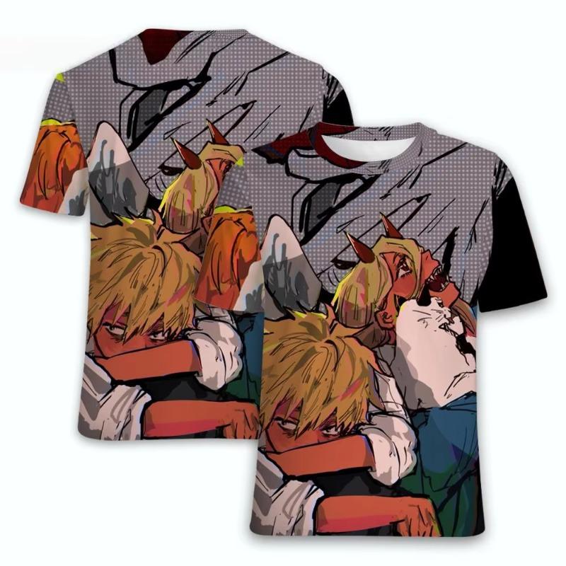 Chainsaw Man 3D Printed Short Sleeve, Suitable for Anime Conventions/