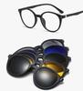 5 In 1 Magnet Sunglasses Women Polarized Clip On Glasses Men Round Prescription Optic Reading Glasses Driving Sun Glasses F