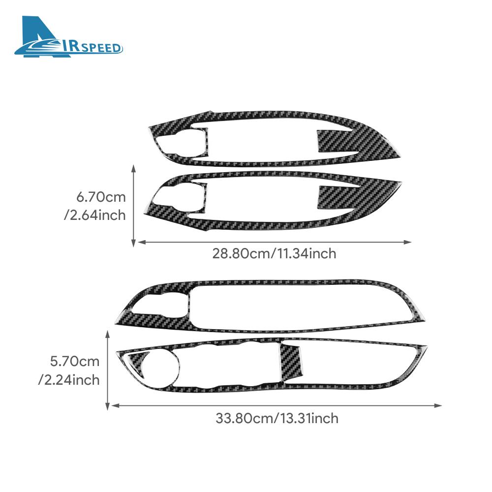 Adesivo in Vera Fibra di Carbonio Morbida per Ford Focus SE RS ST Ecoboost 2012-2015 2016 2017 2018 LHD Pannello Pulsanti Alzacristalli Finestrino Auto