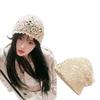 Handmade Hats Stacked Thin New Woven Hollow Retro Knitted Literary Bag Head Wool Hat Women