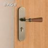 Mid-Century Silent Magnetic Bronze Door Handle with Lock for Indoor Wooden Bedroom Doors