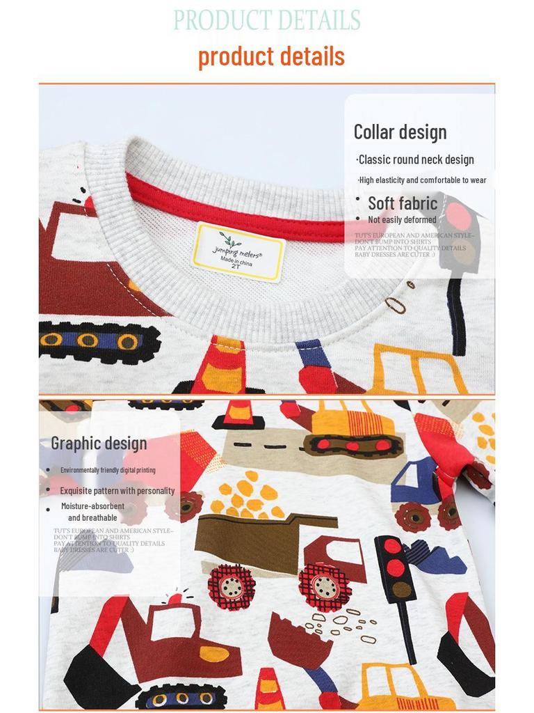 Boys' Autumn Round Neck Long Sleeve Sweatshirt - European & American Style for Kids
