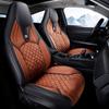 Premium 5-Seat Full-Cover Car Seat Covers - Suede Fabric & Soft Napa Leather, Durable Skin-Friendly Fit for Sedan/SUV/Truck