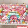 1pc Rainbow Birthday Background Cloth Banner Suitable for Birthday Celebrations Holiday Celebrations Photography Props