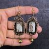 Natural Kammererite Gemstone Copper Wire Wrap Jewelry Earring 3.43" k0V84