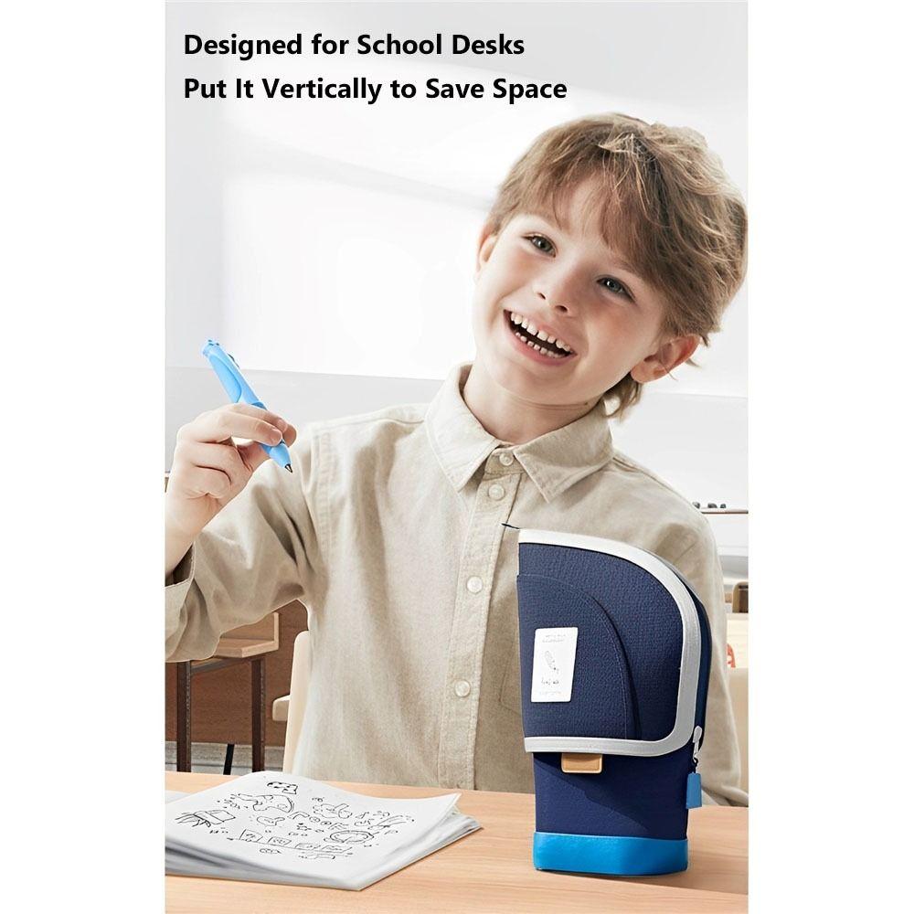 Portable Retractable Pencil Bag Vertical Student Pen Holder  Desk Supplies Holders