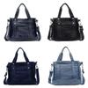 Urban Minimalist Denim Tote Bag For Women With Zipper Closure And Interior Pockets
