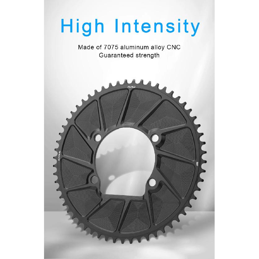 RIRO 4-Bolts 110BCD Single Chainring, 46/48/50/52/54/56/58T Road Bike Chainwheel, Compatible with Shimano 105/FC-R7000/R8000