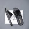 2025Summer Men's Slippers Lightweight PU Soft Leather Slippers Casual Peep Toe Beach Shoes for Men Non Slip Flat Slippers Slides