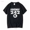 Vtg Front 242 Band Världsturné Countrymusik Svart T-shirt vintage Tvättad modegrafik homme Snygg topp för vardagsbruk