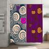 Decorative Shower Curtain Modern Geometric Print with Swirls in Purple, Pink Gold for Bathroom Decorations