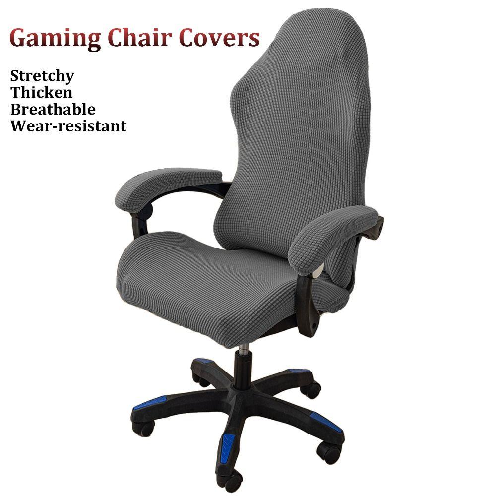 Stretchy Gaming Chair Covers Thicken with Armrest Protection Chair Cover Set Breathable Wear-resistant Seat Protect Cover