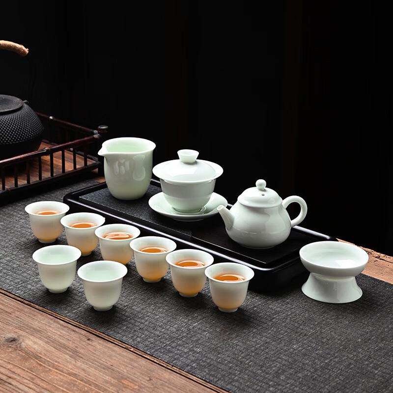 Chaxun 13-Piece Pure White Ceramic Kung Fu Tea Set
