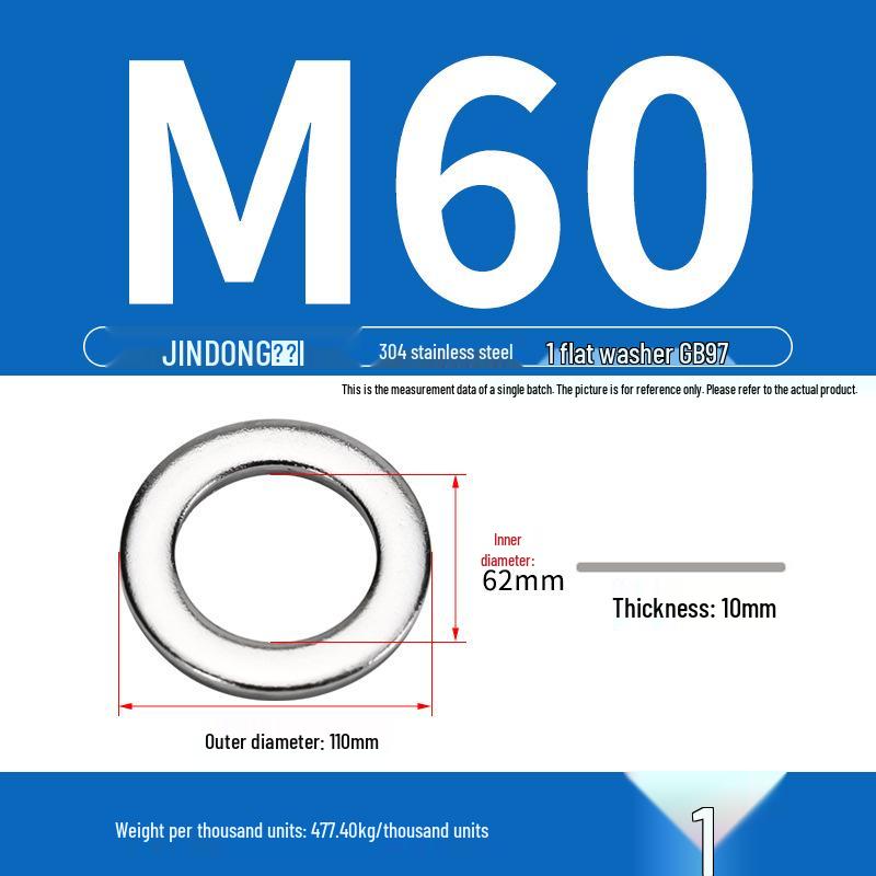 Stainless Steel 304/201/316 Oversized Thick Flat Washer Gasket Screw Washer GB97/GB96