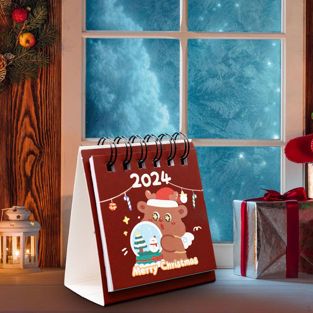 Standing Desk Calendar, Twin Wire Binding Calendar for Home, Desktop Ornaments