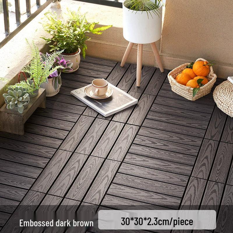 Outdoor Composite Wood-Plastic Flooring: Durable, Anti-Corrosion, Self-Laying for Patio, Balcony, or Terrace
