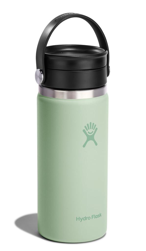 Flex Sip Wide Mouth Stainless Steel Coffee Bottle, 16oz (473ml), Aloe Vera, Insulated and Cold Water Bottle (Official Japanese Product)