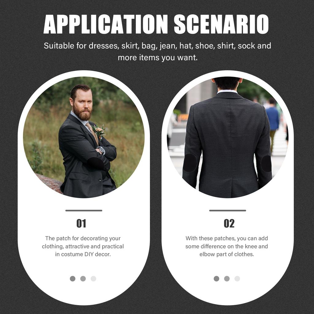 1Pair Clothing Oval Patches High-Quality Ironing Applique for Knee Elbow Repair on Jeans Suit Shirt Bag Hat Shoe