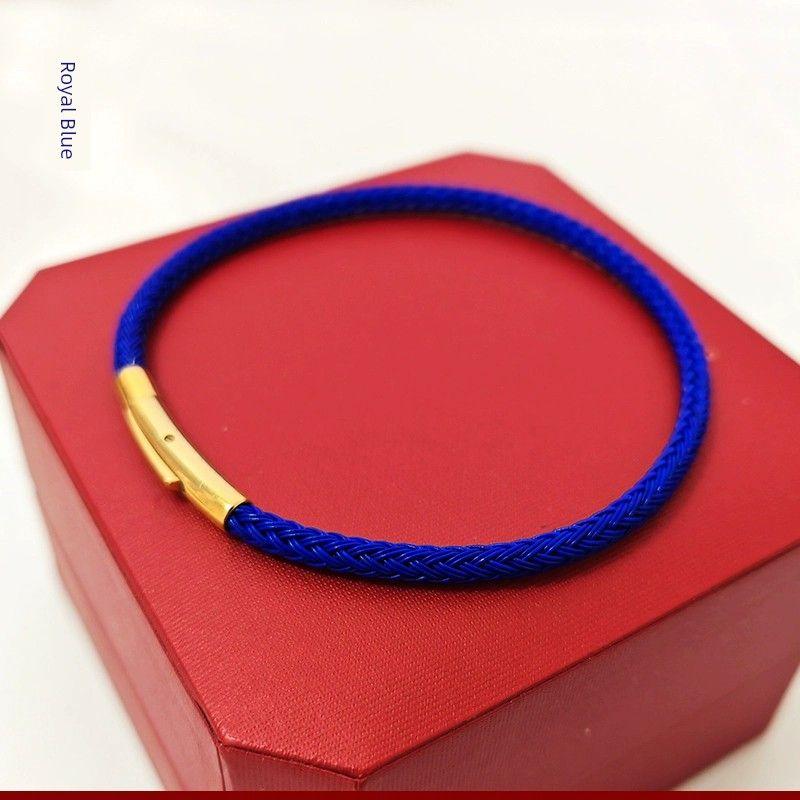 

Браслет из стальной проволоки с бусинами на красной веревке, бисер 3 мм, водонепроницаемый стальной тросик, полуфабрикаты, носите золото для мужчин и женщин 16cm Royal Blue