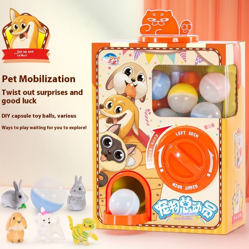 Children's Pet Story Mobilization Gashapon Machine Home Mini Internet Celebrity DIY Play House Boy and Girl Toys