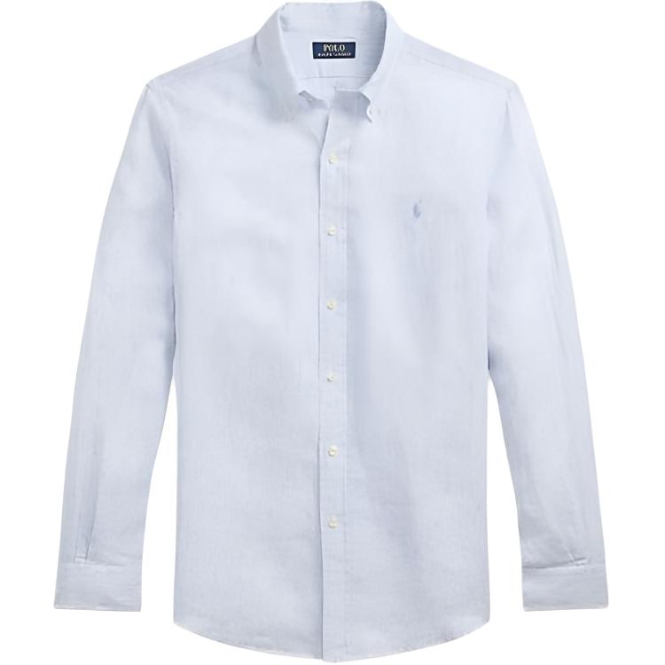 Polo Ralph Lauren Solid Color Single-Breasted Long Sleeve Shirt Men shirts Light-Blue MNPOWOV16824418400