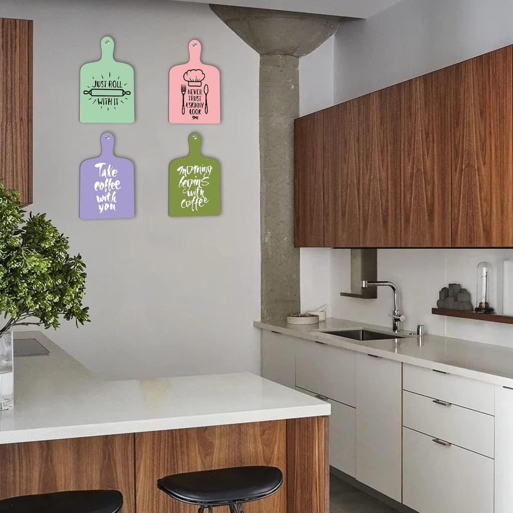 Wall Art Wooden Kitchen Home Decor Items Pack of 4