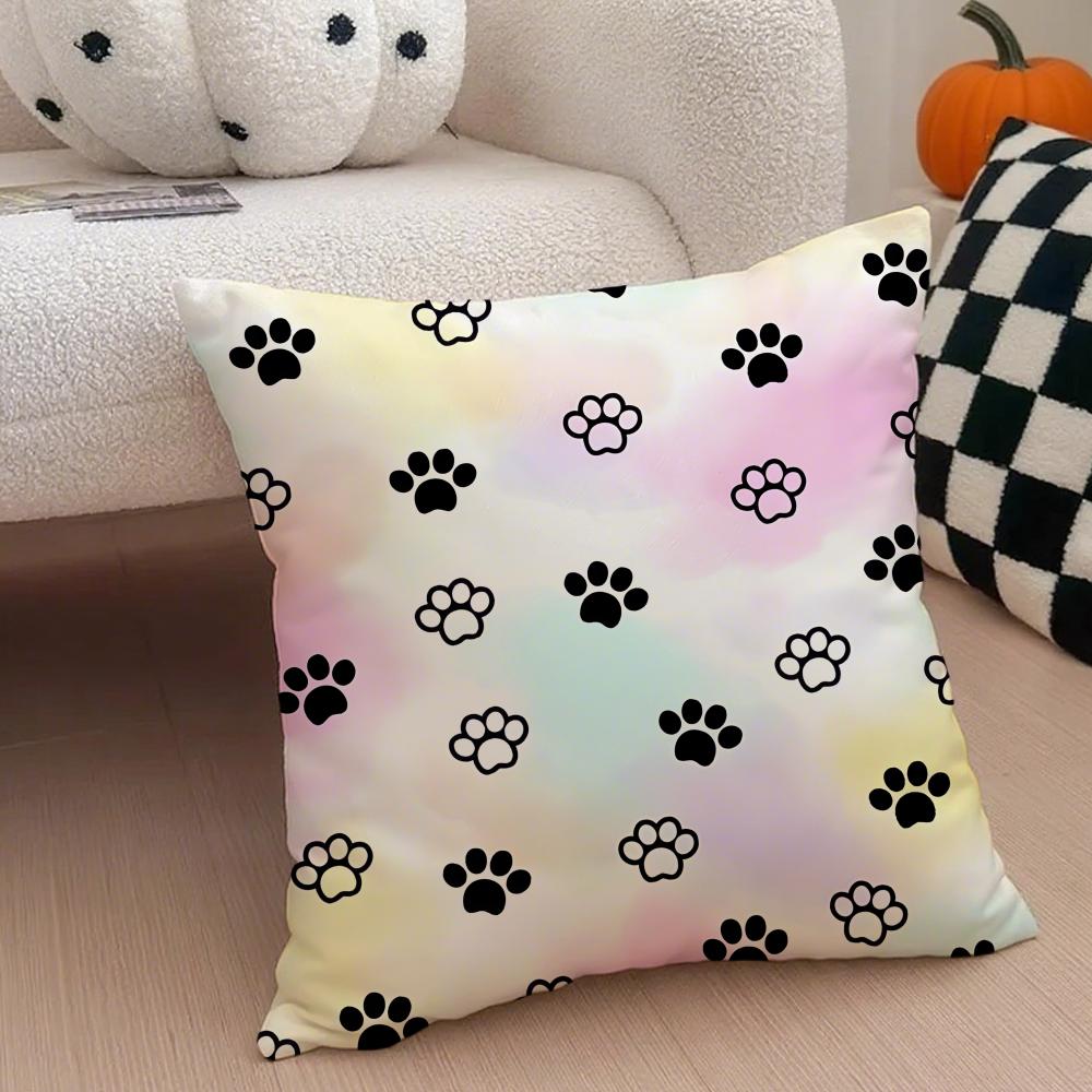 Schattige Hondensporen Huisdier Stijl Kussenhoes Sierkussenhoes Verborgen Knop Duurzaam Polyester Stoelkussen