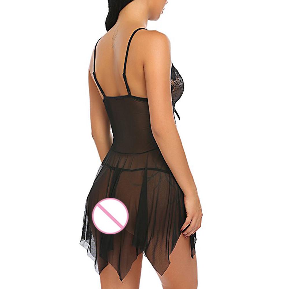 Kobiety Bielizna Kwiat Koronki Bielizna Babydoll V Neck Bielizna nocna Paski