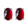 1 Pair of Small and Exquisite Red Oval Earrings, Niche Design Simple Commuting Oval Earrings