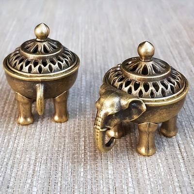 Antique Zinc Alloy Elephant Incense Burner with Creative Zen Incense Holder, Aromatic Stick Stand for Home Meditation Decor