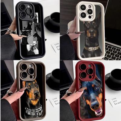 LZ14 Dog Doberman Animal Art Silicone Phone Case for Infinix Smart 9 Hot 40i Tecno Camon 20 Moto G22 G30 OnePlus Google Pixel 9 Shockproof Back Cover