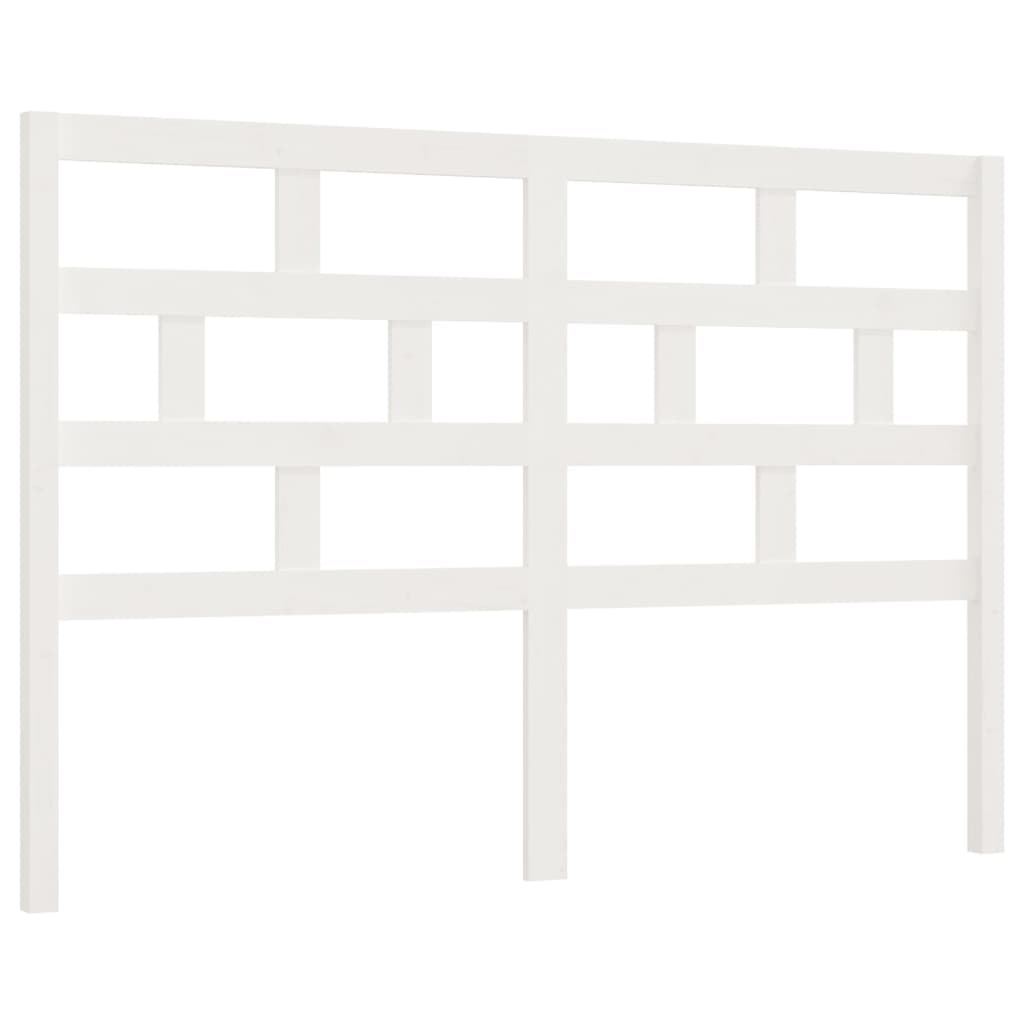 Vidaxl Bed Headboard, White, 126X4X100 Cm, Solid Pine Wood