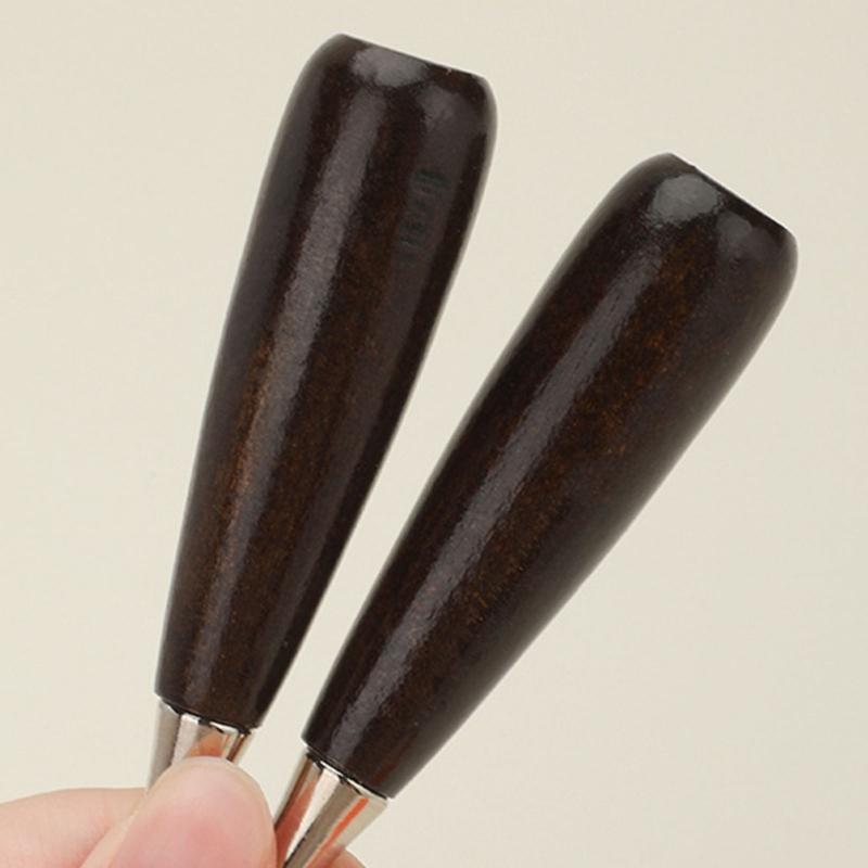 10Pcs Professional Leather Awl with Pointed Tip Wood Handle Sewing Awl Tool For Leather Craft Tailoring Hole Punching