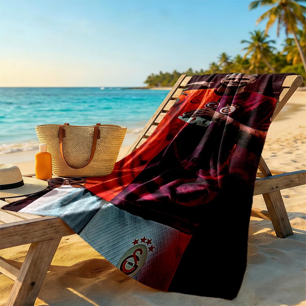 Galatasaray Beach Towel Quick-Dry Soft Microfiber Comfortable Lightweight Suitable for Sports, Travel, Swimming, Yoga, Bathroom, Beach, And Pool