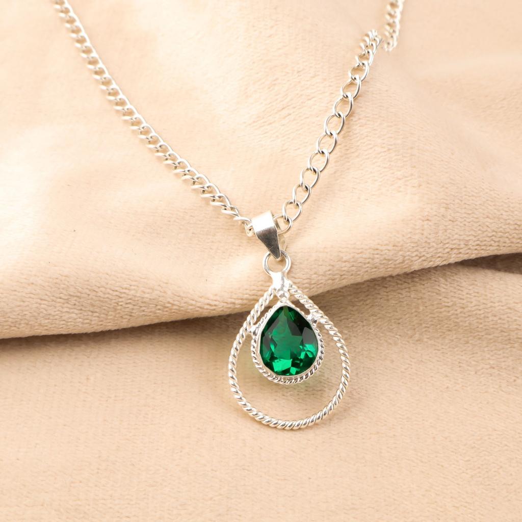 Chrome Diopside Gemstone 925 Sterling Silver Jewelry Handmade Beautiful Pendant PP-49-18