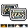 JEEP Wrangler 7-Zoll quadratischer LED-Scheinwerfer mit zweifarbigem Halo und Tagfahrlicht