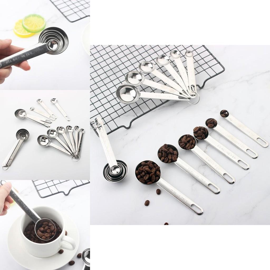Modern Stainless Steel Measuring Spoon Set For Baking And Coffee With Clear Measurements