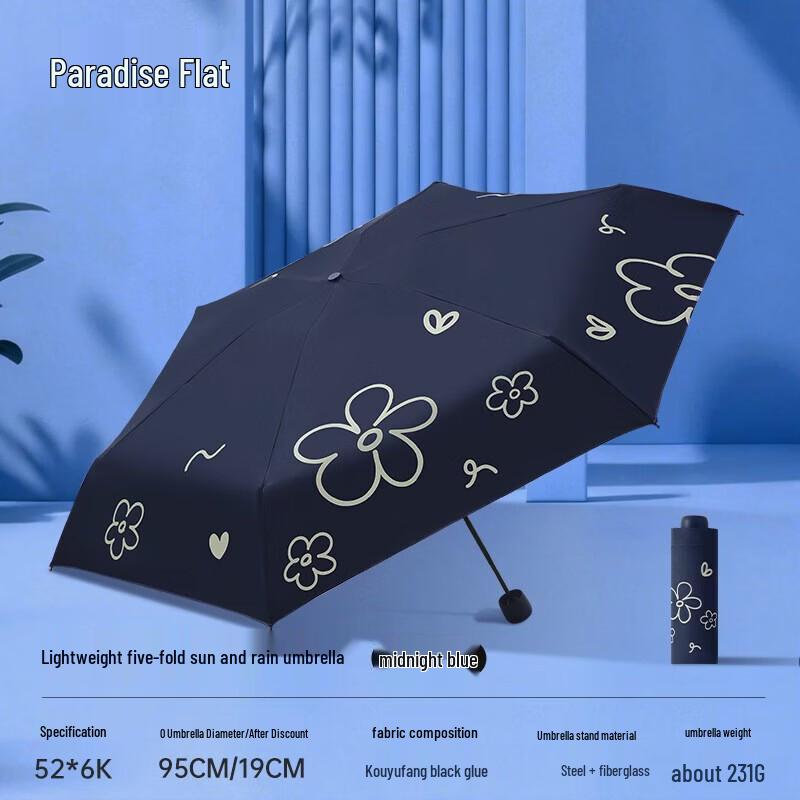 Heaven Umbrella Mini 5-Fold UV Protection Travel Umbrella