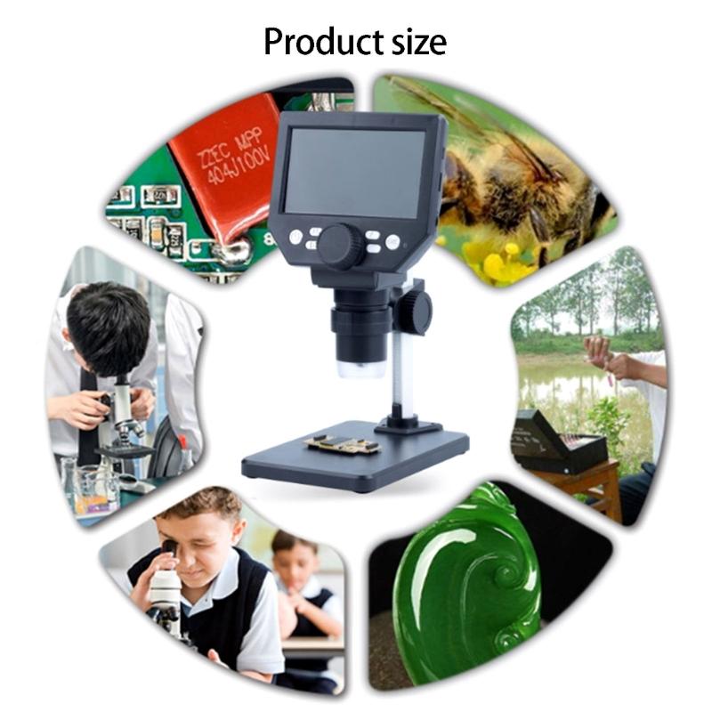 4.3inch Digital Microscope With 1000X Magnification LCD Screen For Hobbyists Circuit Repair And Jewelry Inspection