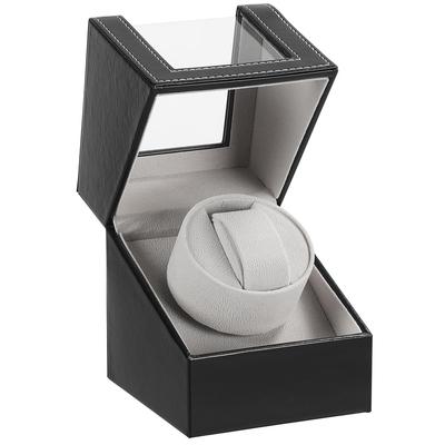 Automatic Watch Made In Mabuchi Motor Automatic Single Watch Storage Case Winder, Japan, Winder, (Black Leather-125B)