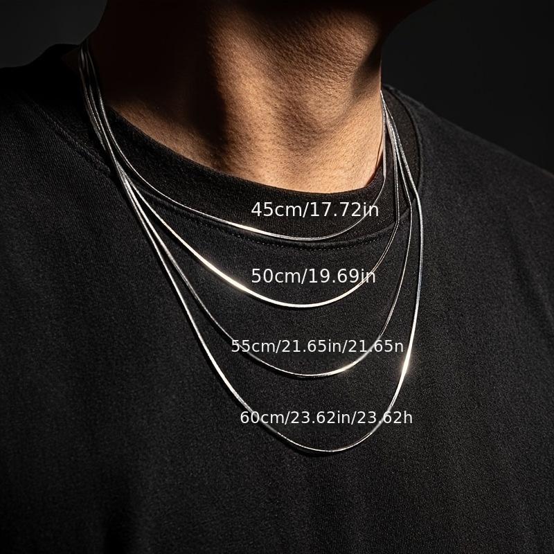 Schlangenkette Halskette, Herren Leichter Luxus Accessoire Halskette Titanstahl Damen Schlüsselbeinkette