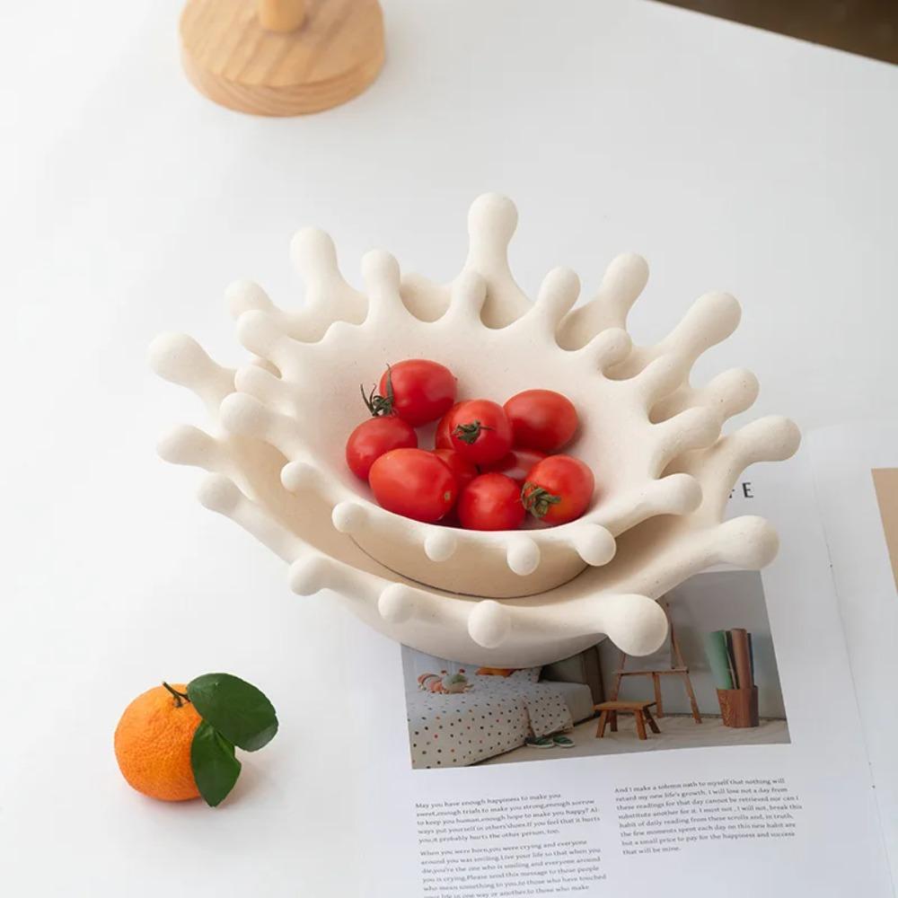 Crown-shaped Ceramic Fruit Bowl Creative Snack Bowl Storage Tray Dried Fruit Tray Fruit Basket Household Ceramic Tableware