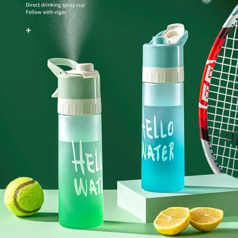 650ml Spray Water Bottle Outdoor Sport Fitness Water Cup Large Capacity Spray Bottle BPA Free Drinkware Travel Bottles