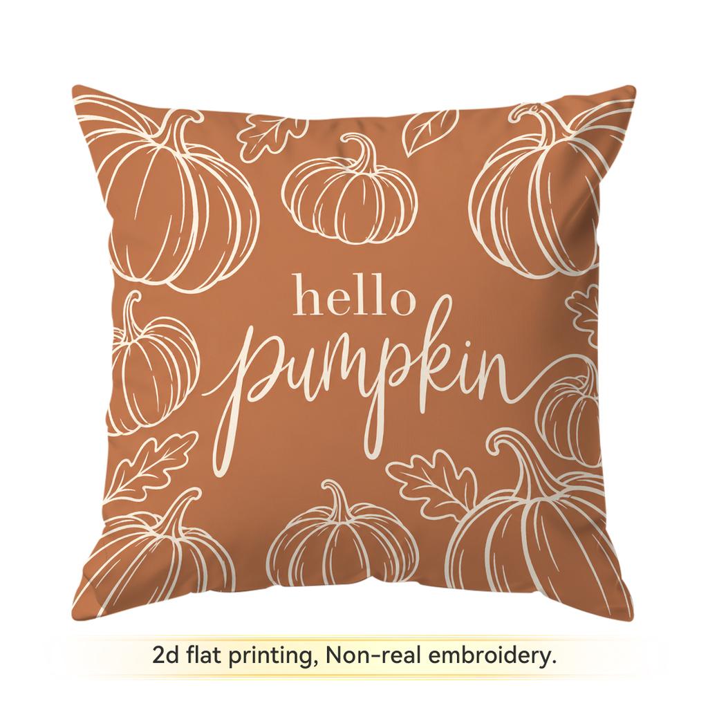 Hello Autumn Pumpkin Cushions Pillowcase Polyester Cushion Cover Throw Pillow Sofa Decoration Pillowcover Home Decor 45x45cm