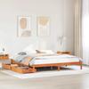 Vidaxl Bed Without Mattress, Waxed Brown, 200X200 Cm, Pine Wood