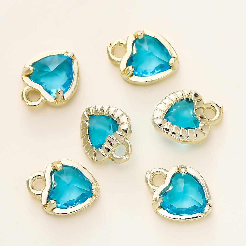 

4/6Pcs 14/18K Gold Color Plated Love Heart Charms Pendants for DIY Necklace Earrings Jewelry Making Supplies Accessories 4pcs