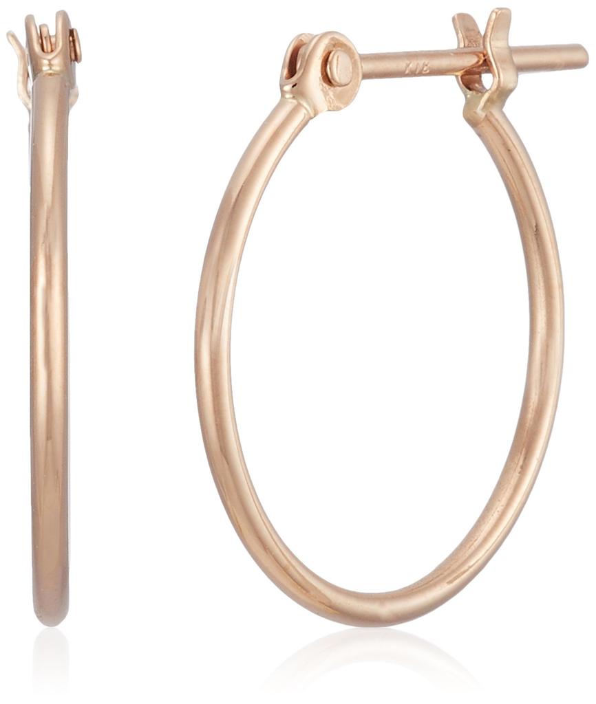 ESTELLE Hoop 18K Pink Gold [Official] Women's Earrings, (M) 0202-1470-0015-0000
