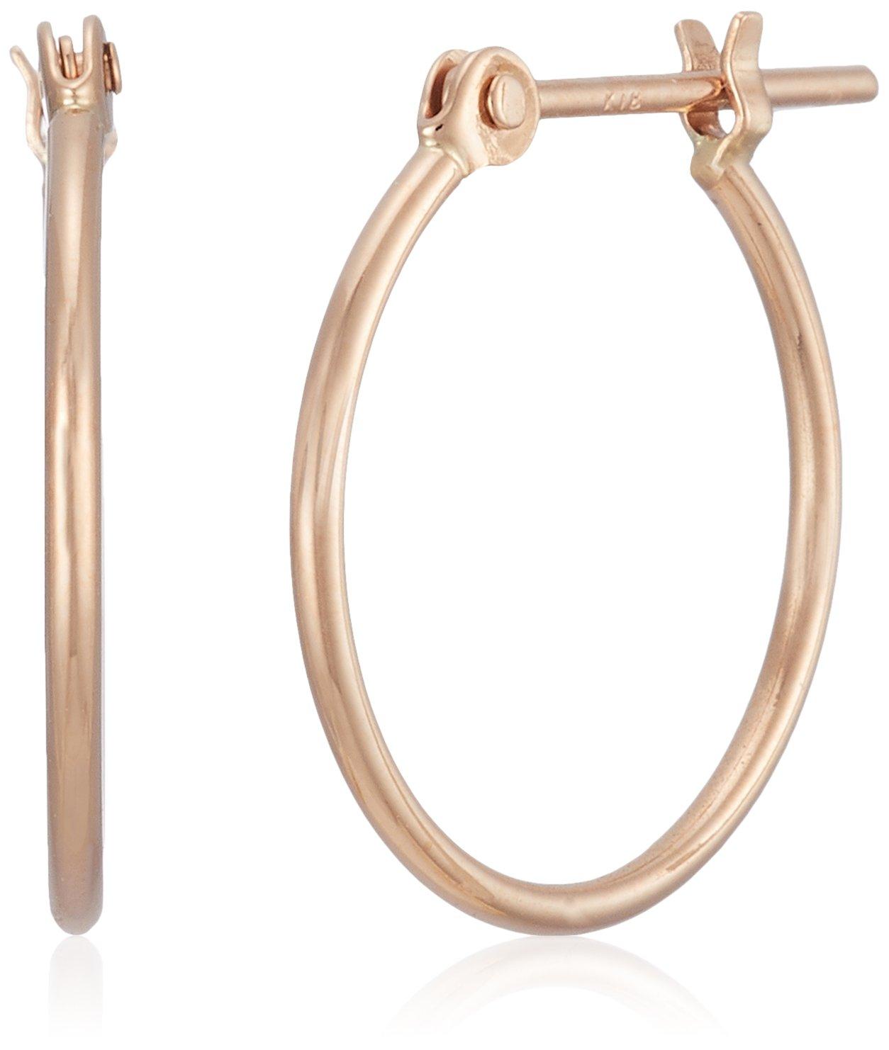 

ESTELLE [Official] Women s Hoop Earrings, 18K Pink Gold (M) 0202-1470-0015-0000
